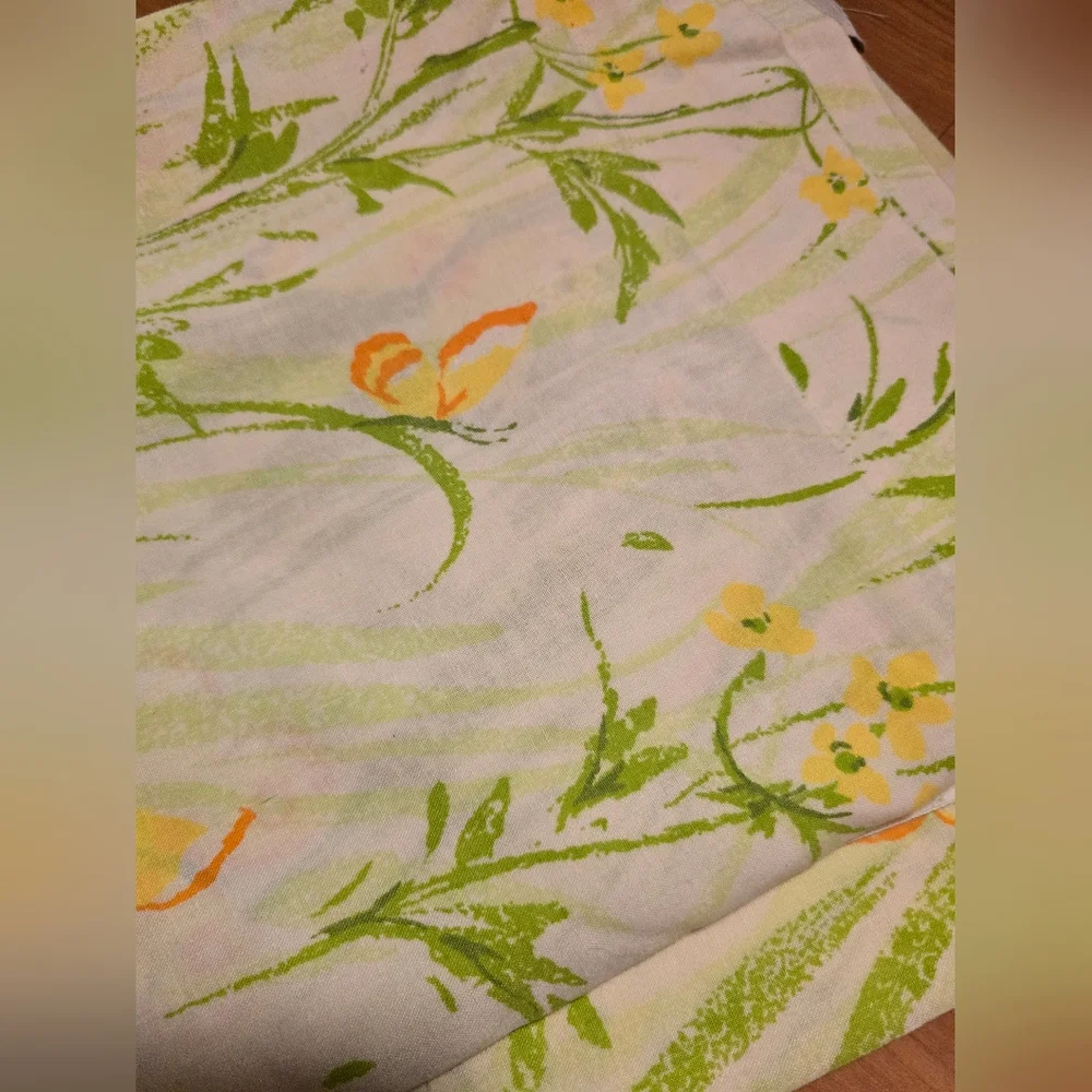 Floral Butterfly Vintage Full Top Flat Sheet Only